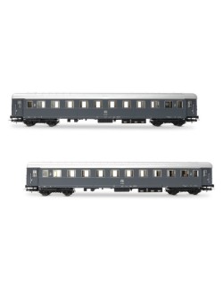 RIVAROSSI HR4368 SET 2 CARROZZE TIPO 1946 IN LIVREA GRIGIO ARDESIA, EP. III-IV