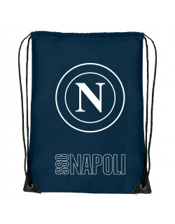 NAPOLI SACCA GYMSAC BLU NAVY CON LOGO BIANCO E SCRITTA SSC NAPOLI BIANCA SU UN LATO