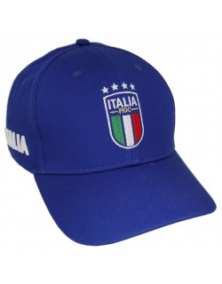 ITALIA APPELLINO IN COTONE BLU RICAMATO MODELLO BASEBALL CON VISIERA CURVA