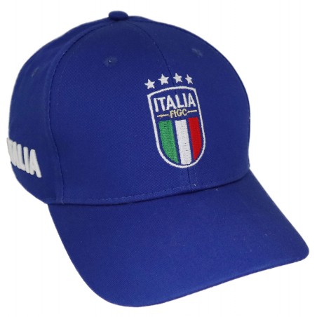 ITALIA APPELLINO IN COTONE BLU RICAMATO MODELLO BASEBALL CON VISIERA CURVA