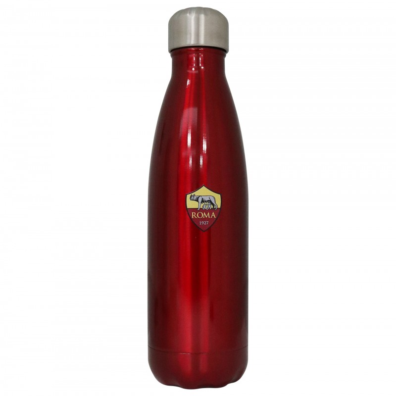 ROMA THERMOS IN ACCIAIO CON TAPPO A VITE COLORE BORDEAUX 500 ML LOGO