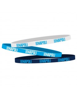 NAPOLI KIT 3 BRACCIALETTI PICCOLI IN SILICONE VARI COLORI CON SCRITTA SSC NAPOLI