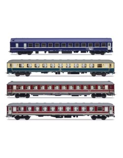 RIVAROSSI HR4374 SET 4 CARROZZE "ITALIEN-HOLLAND EXPRESS", 1 LETTI MU NS, 1 CUCCETTA DB BCM 243, 2 CUCCETTE UIC-X FS, EP. IV-V