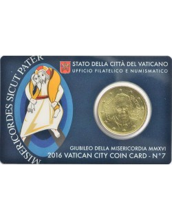 COINCARD CITTÀ DEL VATICANO 50 CENTESIMI ANNO 2016 - "GIUBILEO DELLA MISERICORDIA MMXVI"