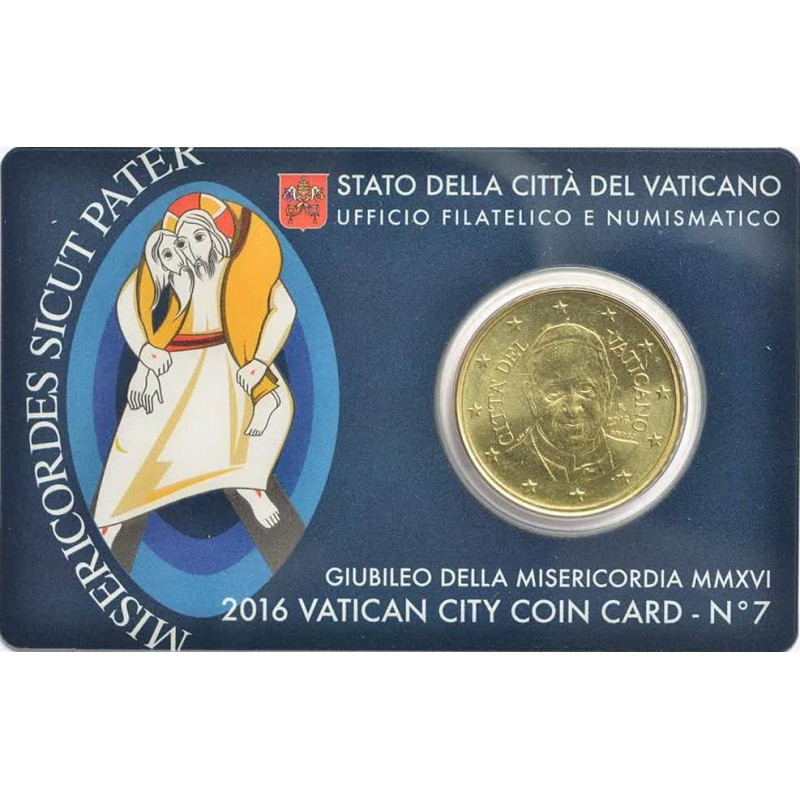 COINCARD CITTÀ DEL VATICANO 50 CENTESIMI ANNO 2016 - "GIUBILEO DELLA MISERICORDIA MMXVI"